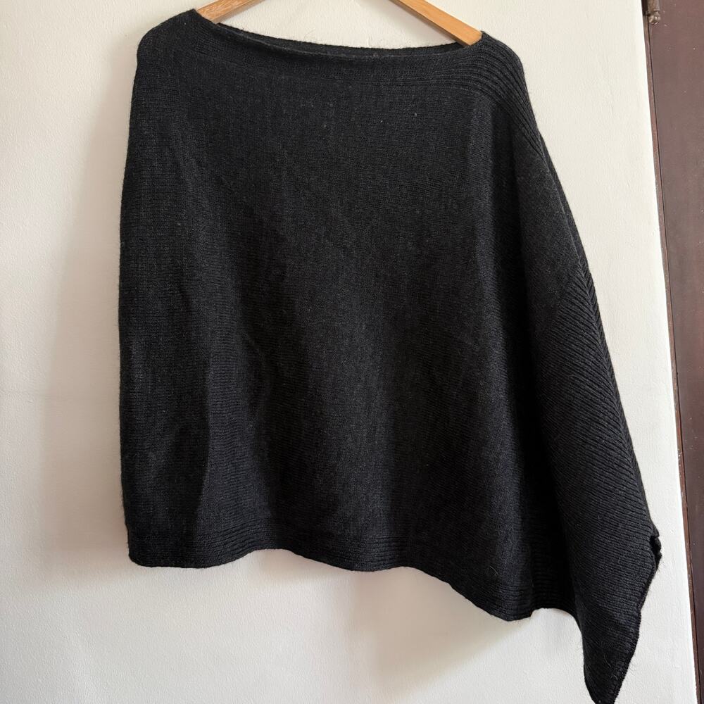 Splendid |  Black Alpaca Wool Blend  Cocoon  Nursing Shawl Nursing Cover Poncho